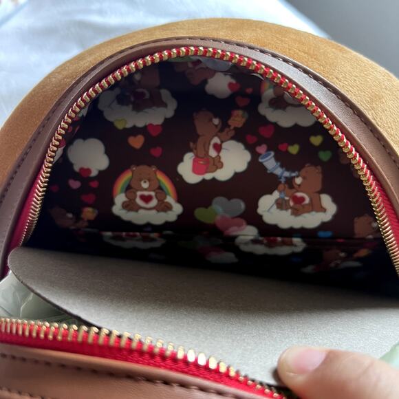 Loungefly Care Bears Tenderheart Bear Plush Cosplay Light Up Mini Backpack - Picture 5 of 5